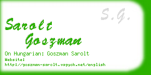 sarolt goszman business card